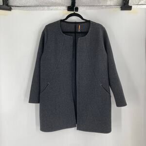 Lucy Activewear Dark Gray Long Open Front Coat Women’s Small Stretch Casual Work